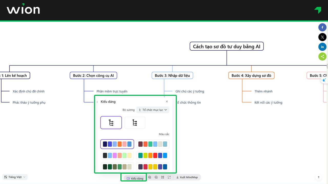 Bước 5 - Tạo sơ đồ tư duy bằng AI với Monica