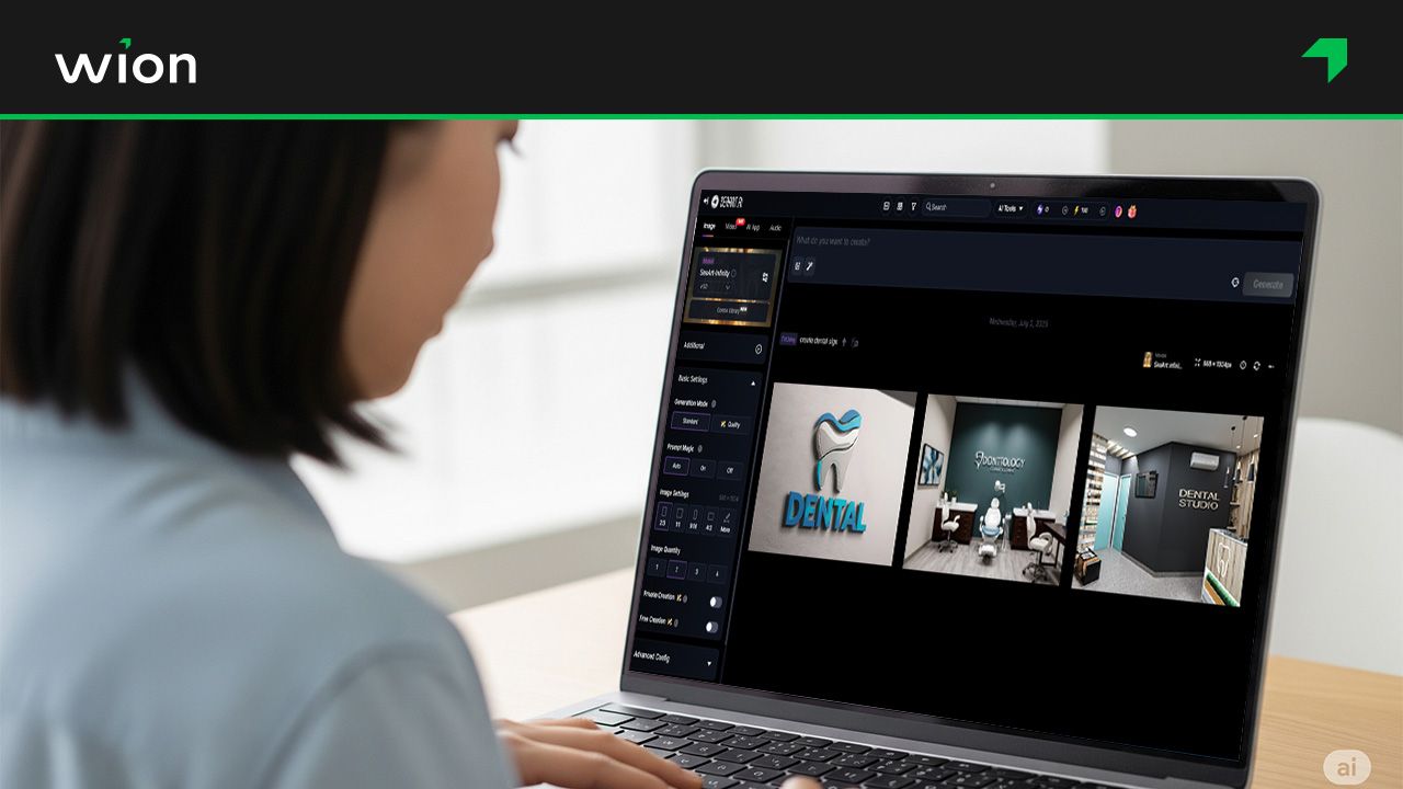 Lên ý tưởng và thiết kế bảng hiệu nha khoa bằng AI