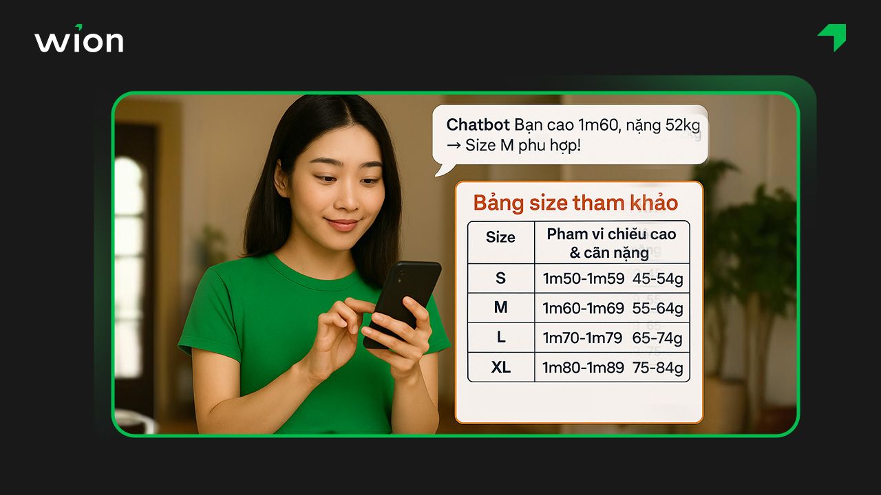 Kịch bản Chatbot tư vấn kích cỡ theo cân nặng