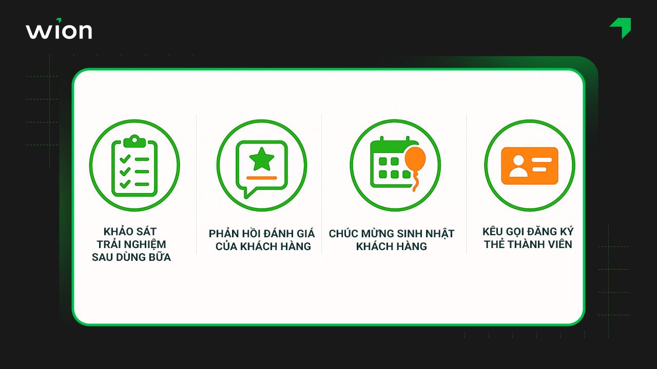 Mẫu kịch bản Chatbot CSKH sau khi ăn tại quán