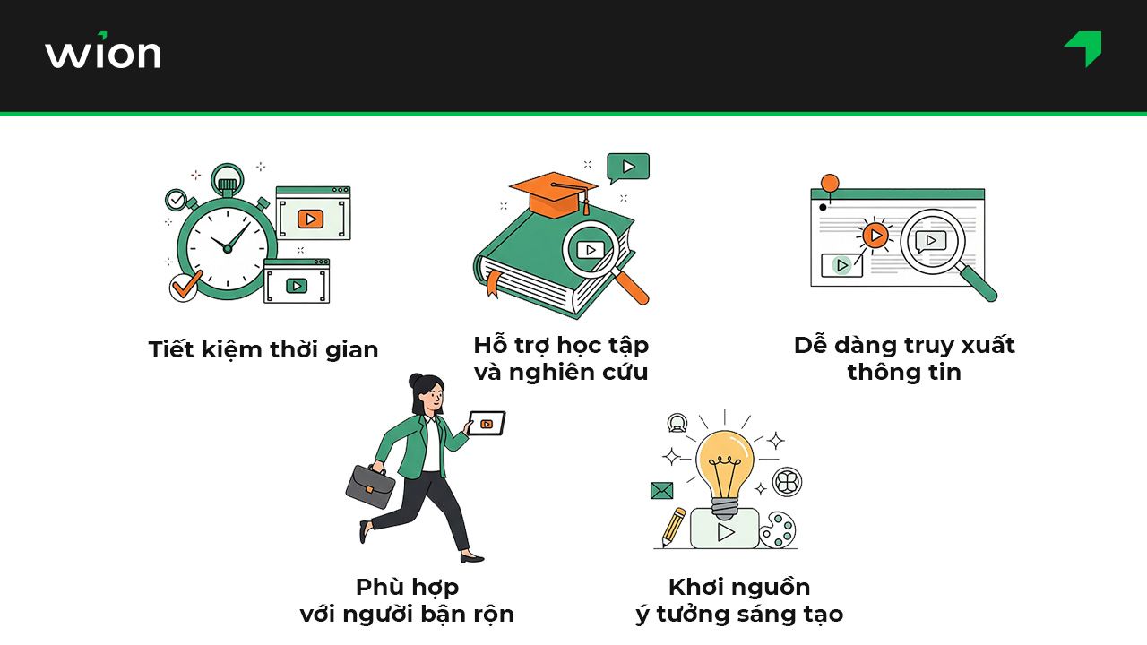 Lợi ích khi tóm tắt Video Youtube bằng AI