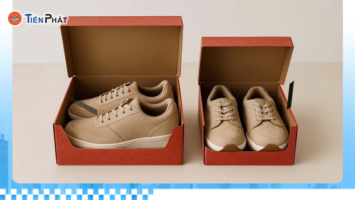 Hộp giày quá nhỏ gây hư hại sản phẩm