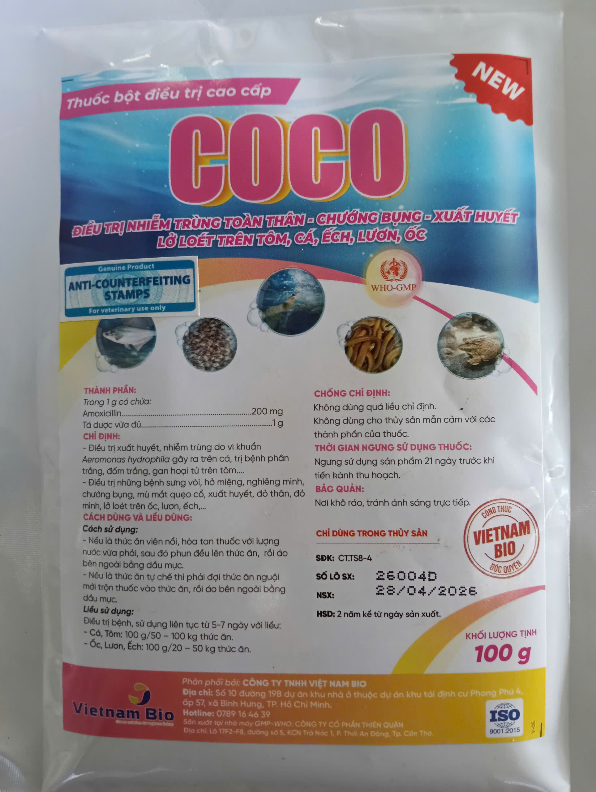Gói COCO 100g thành phần cách dùng
