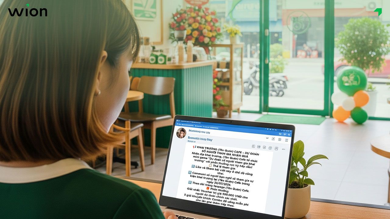 Content quảng cáo khai trương quán cafe triển khai minigame