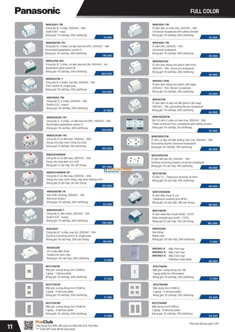 Catalogues thiết bị điện Panasonic mới nhất 2026