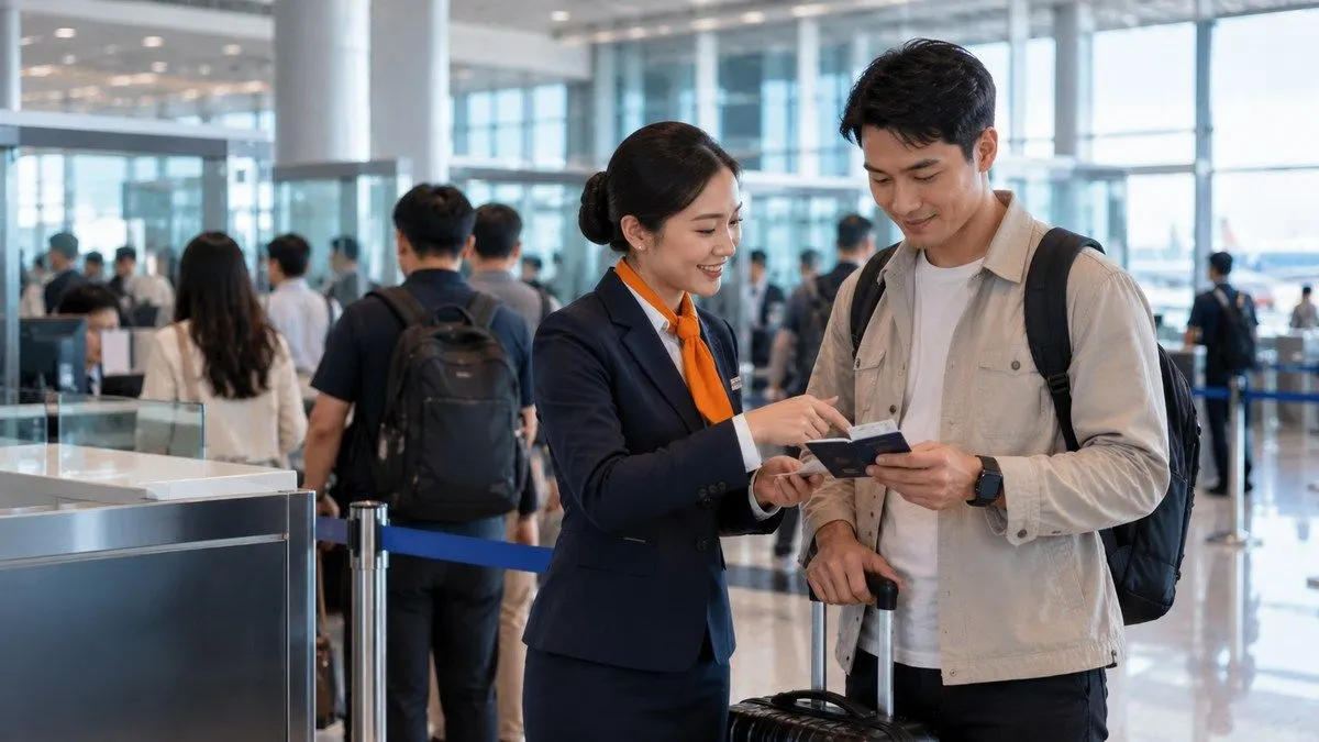 Hành khách nối chuyến di chuyển giữa khu vực nhà ga Tân Sơn Nhất