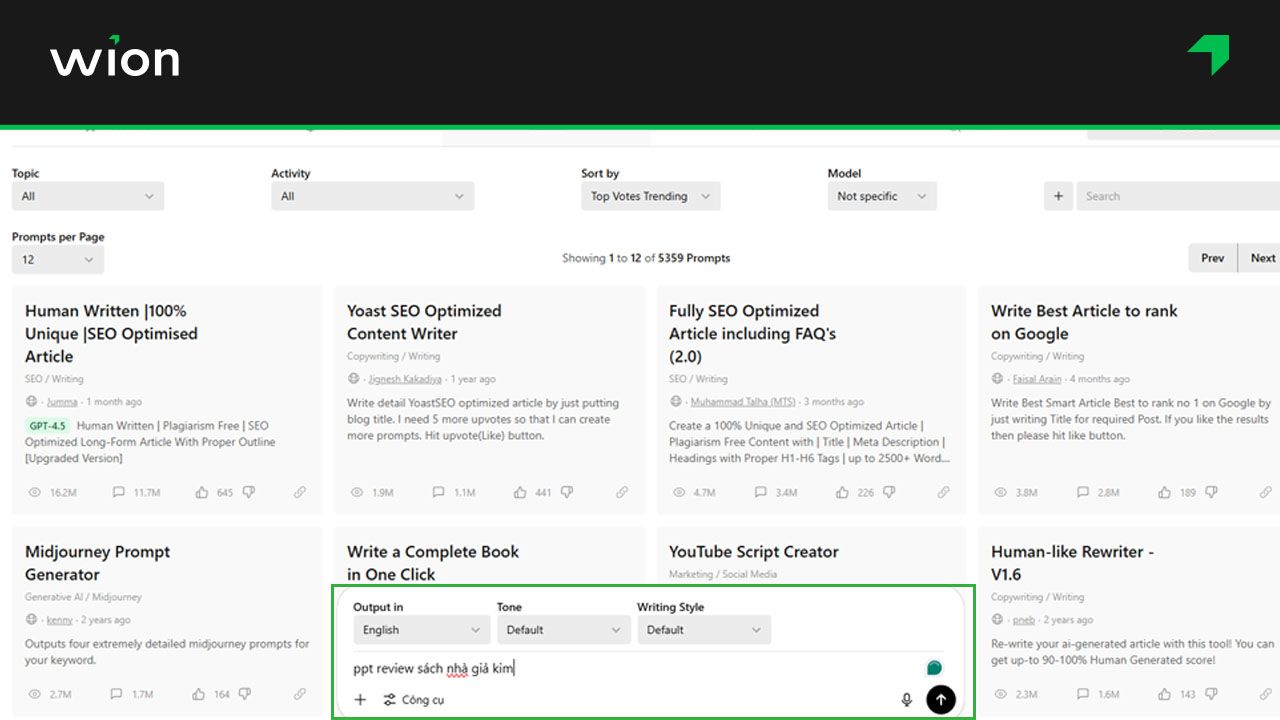 Bước 4 - Tạo Powerpoint thuyết trình với AIPRM for ChatGPT