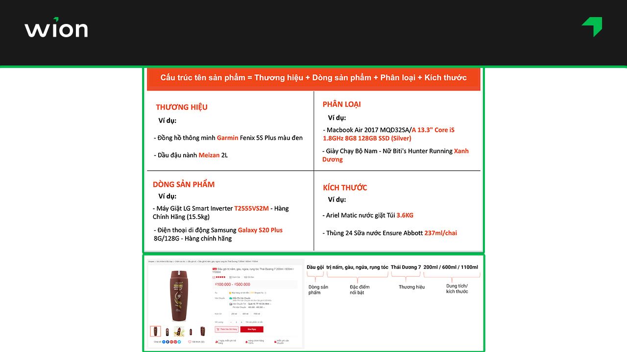 Cách đặt tên sản phẩm Shopee