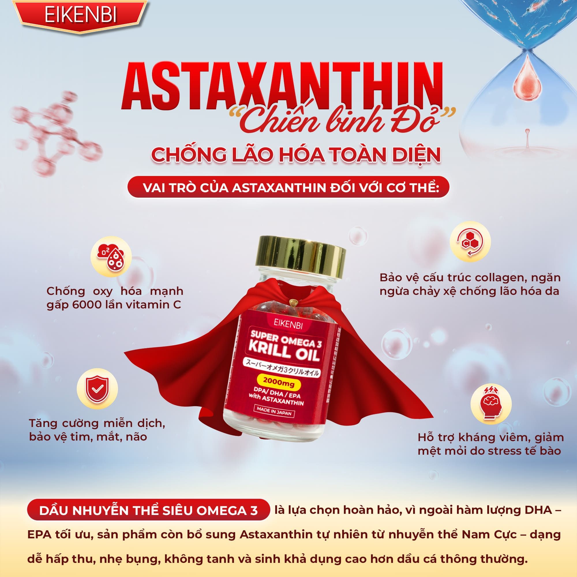 Công dụng viên uống dầu nhuyễn thể siêu Omega 3 Krill Oil