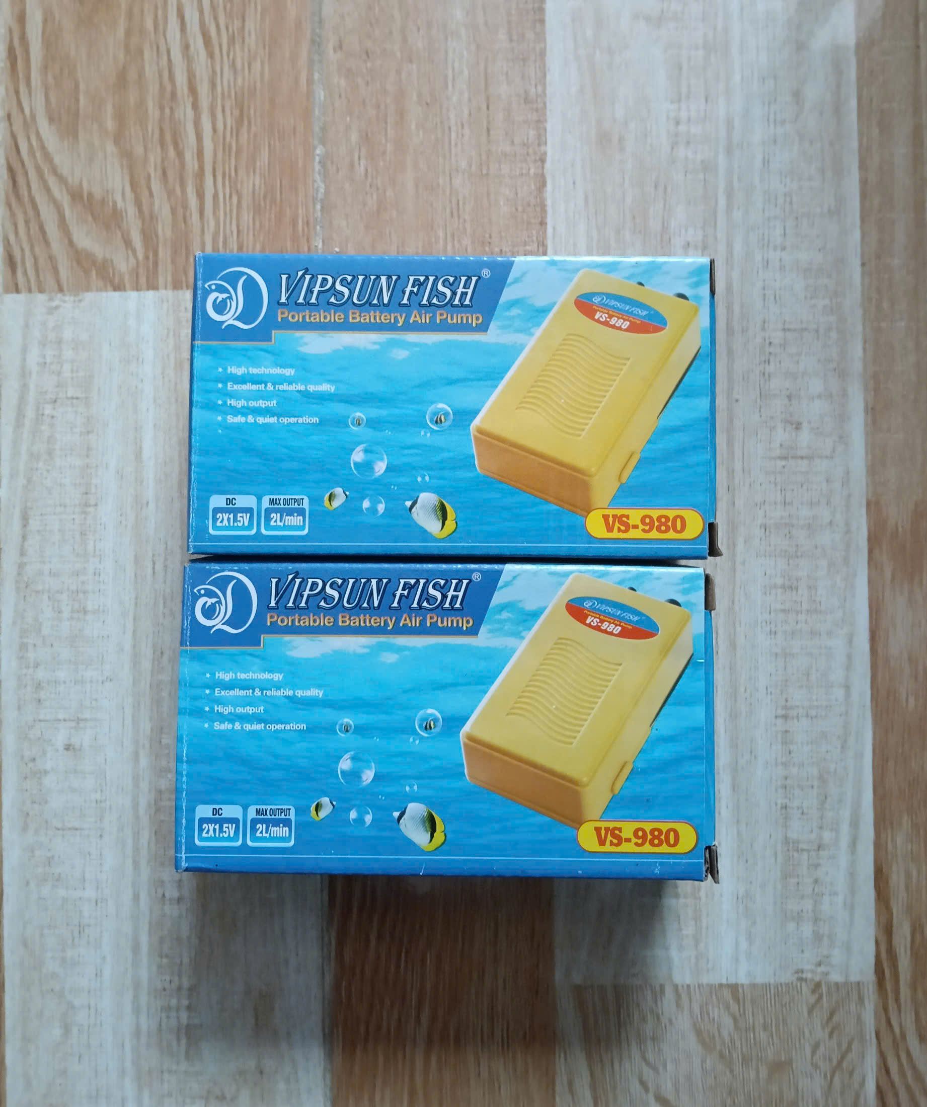 Máy sủi oxy cầm tay Vipsun Fish VS-980 dùng pin cho thủy sản