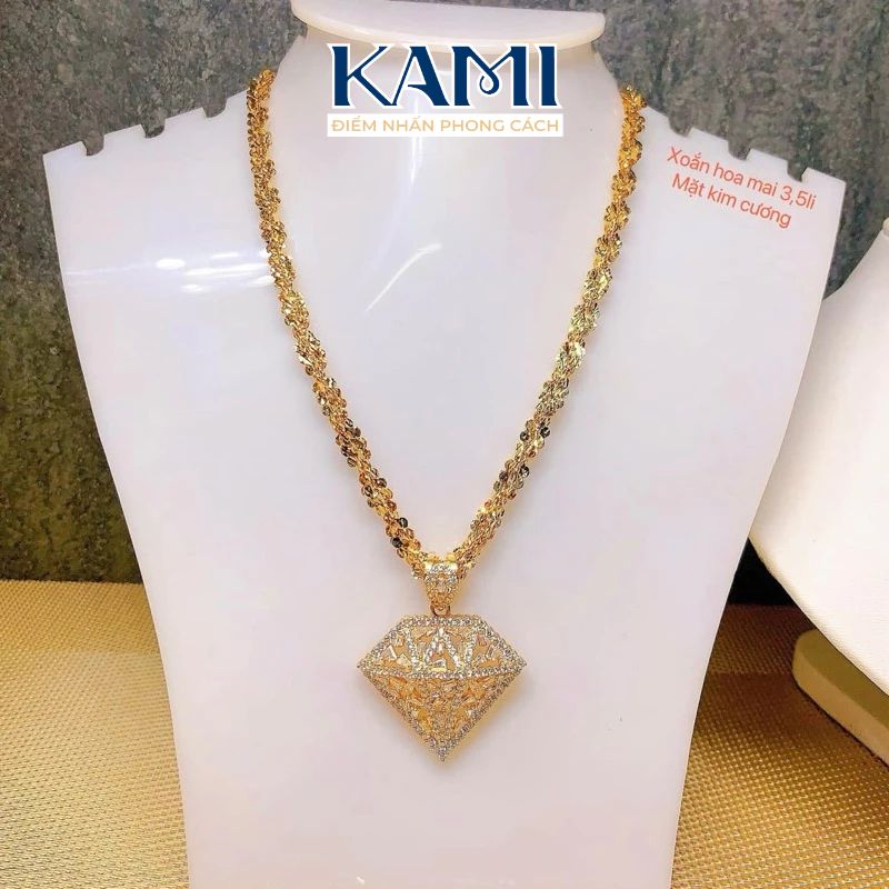 day-chuyen-xoan-hoa-mai-6mm-kem-mat-kim-cuong-baguet-lon-kam-2