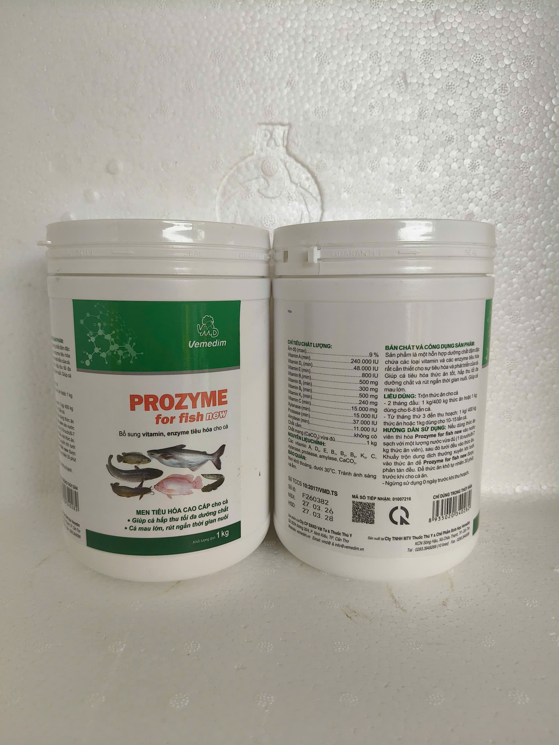PROZYME FOR FISH NEW men tiêu hóa cao cấp cho cá lươn giúp hấp thu dinh dưỡng tốt tăng trưởng nhanh giảm hao hụt