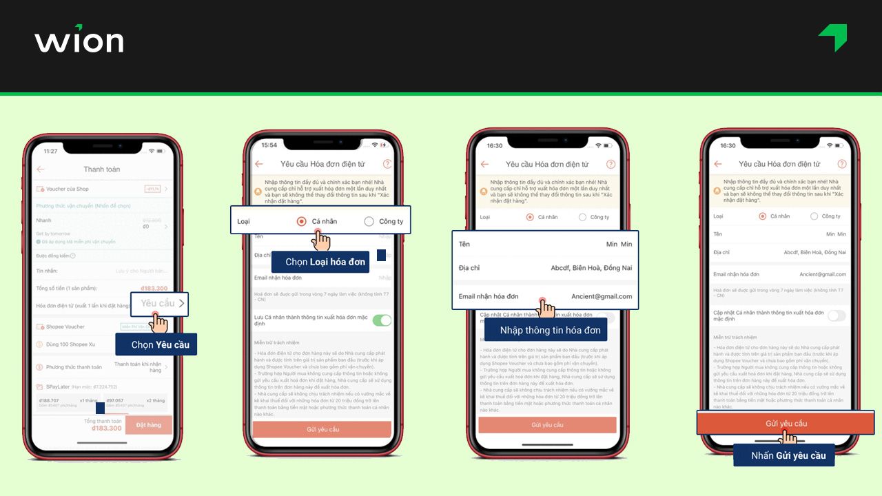 Cách lấy hóa đơn trên Shopee