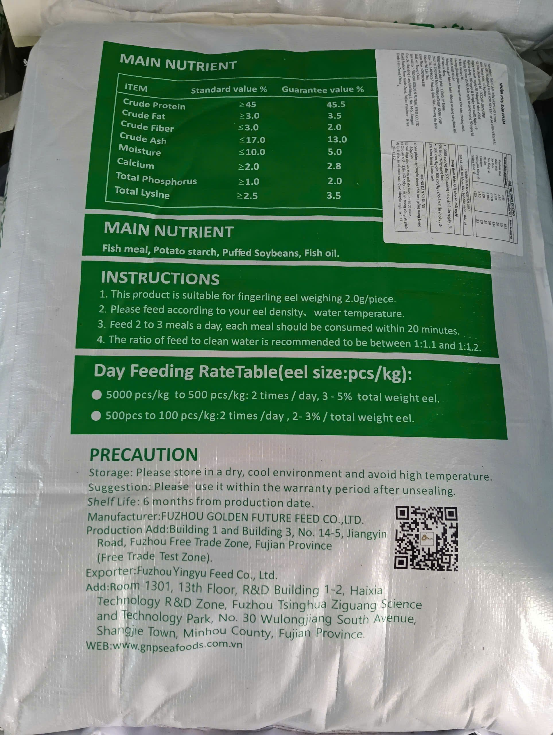 Cám lươn FEED EEL S4 dùng cho lươn con 2g/con