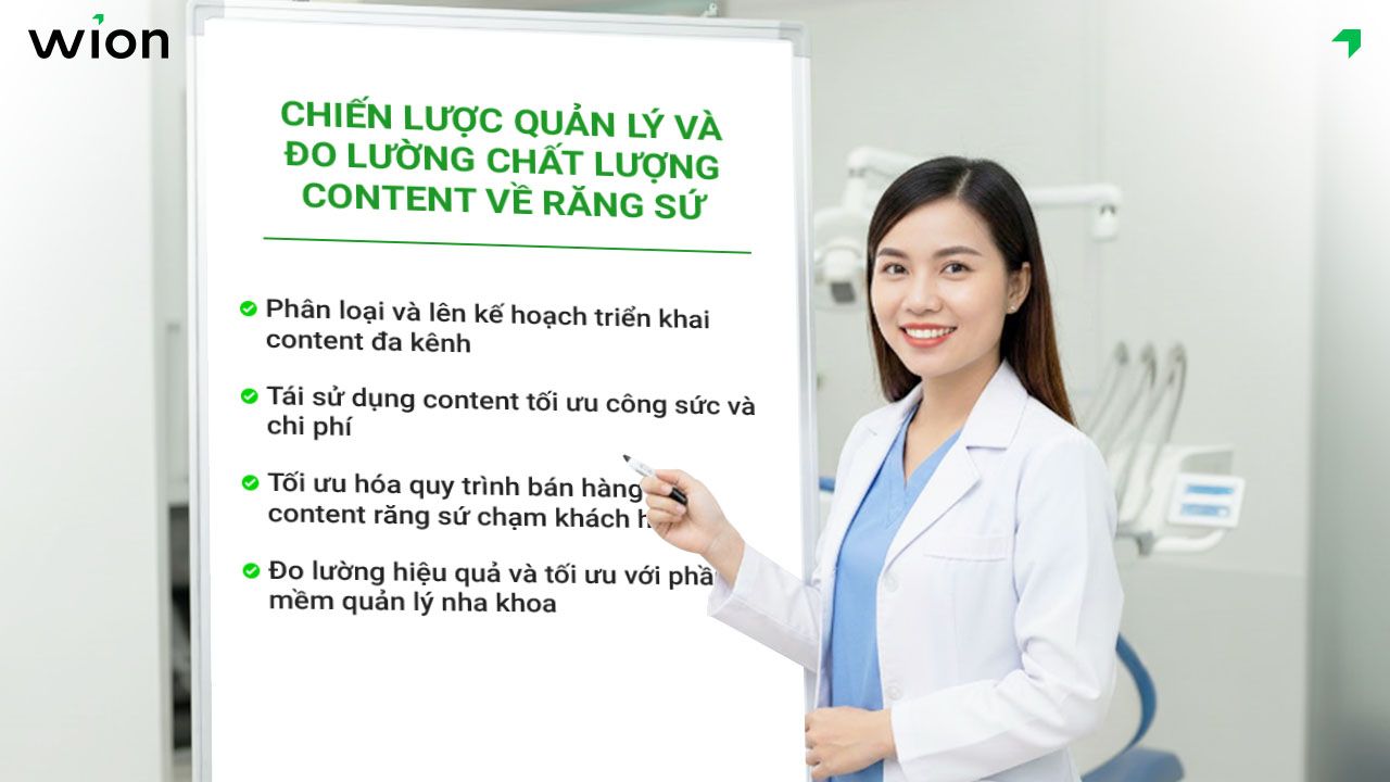Chiến lược quản lý và đo lường chất lượng content về răng sứ