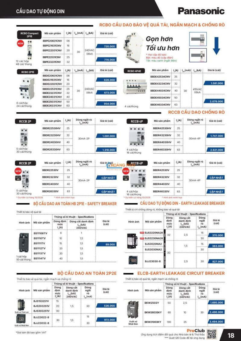 Catalogues thiết bị điện Panasonic mới nhất 2026