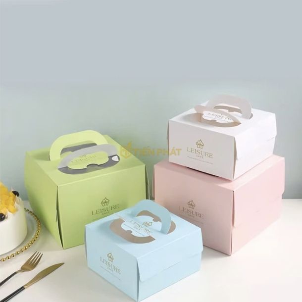 Hộp bánh kem màu pastel