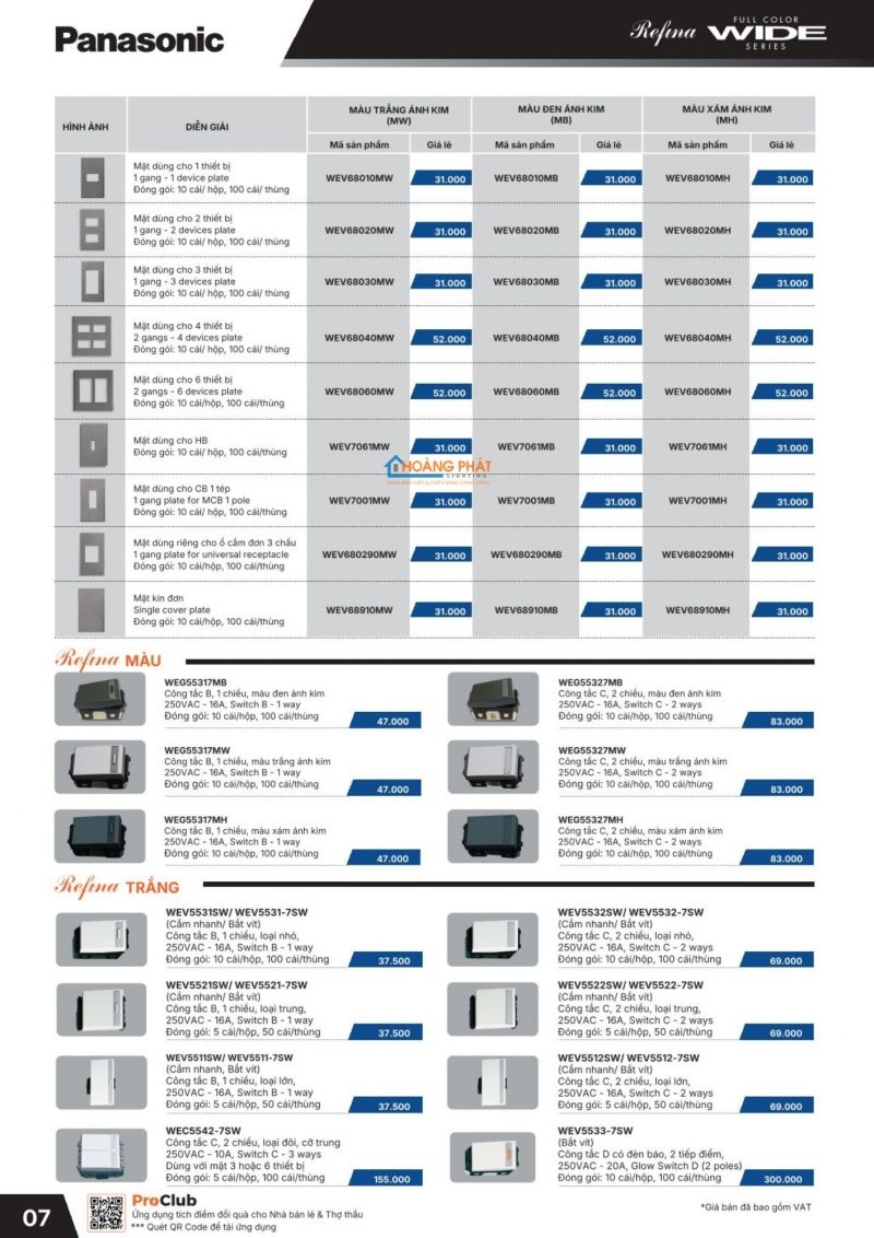 Catalogues thiết bị điện Panasonic mới nhất 2026