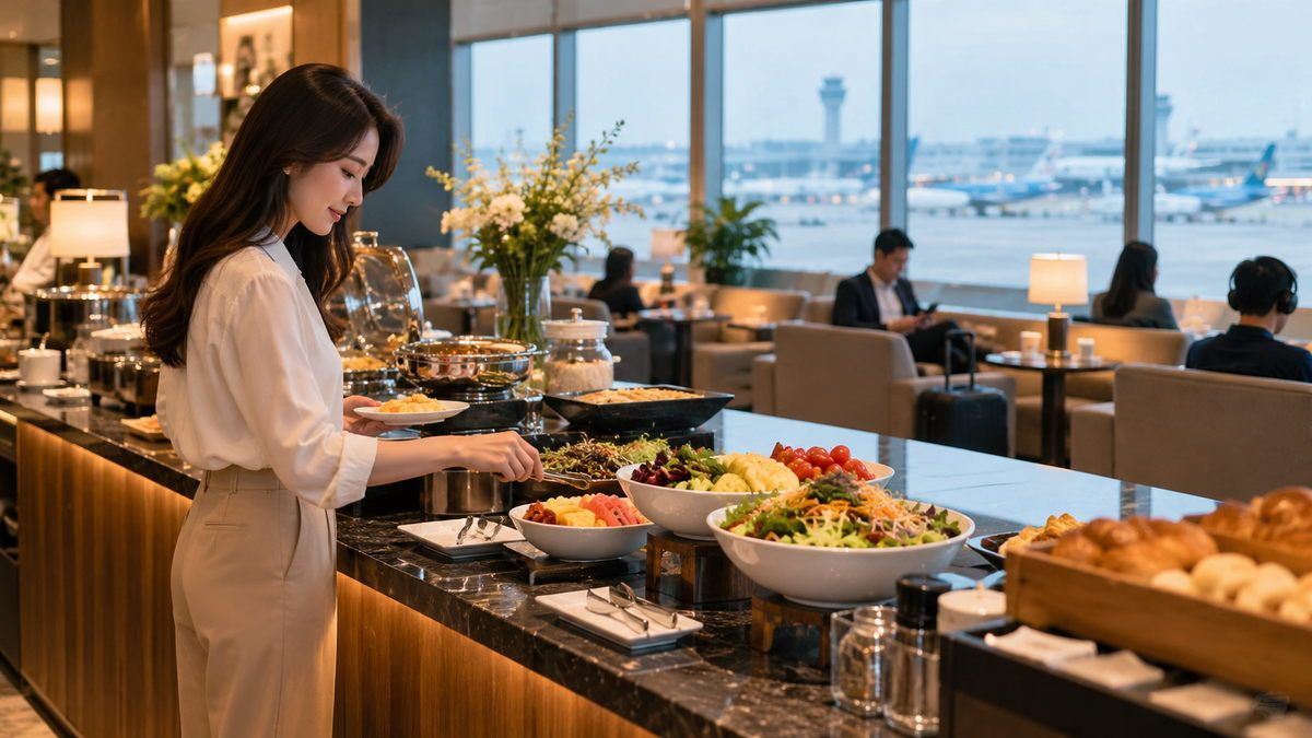 Hành khách làm việc và nghỉ ngơi tại khu ghế có ổ cắm trong phòng chờ sân bay