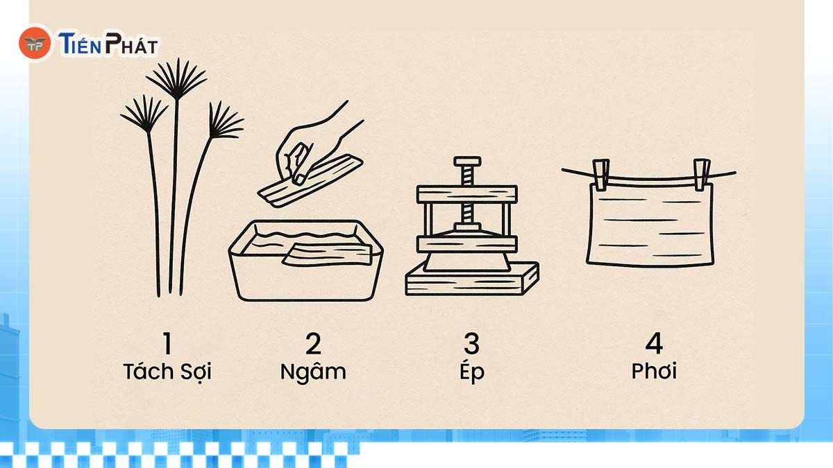 Quy trình sản xuất giấy cói