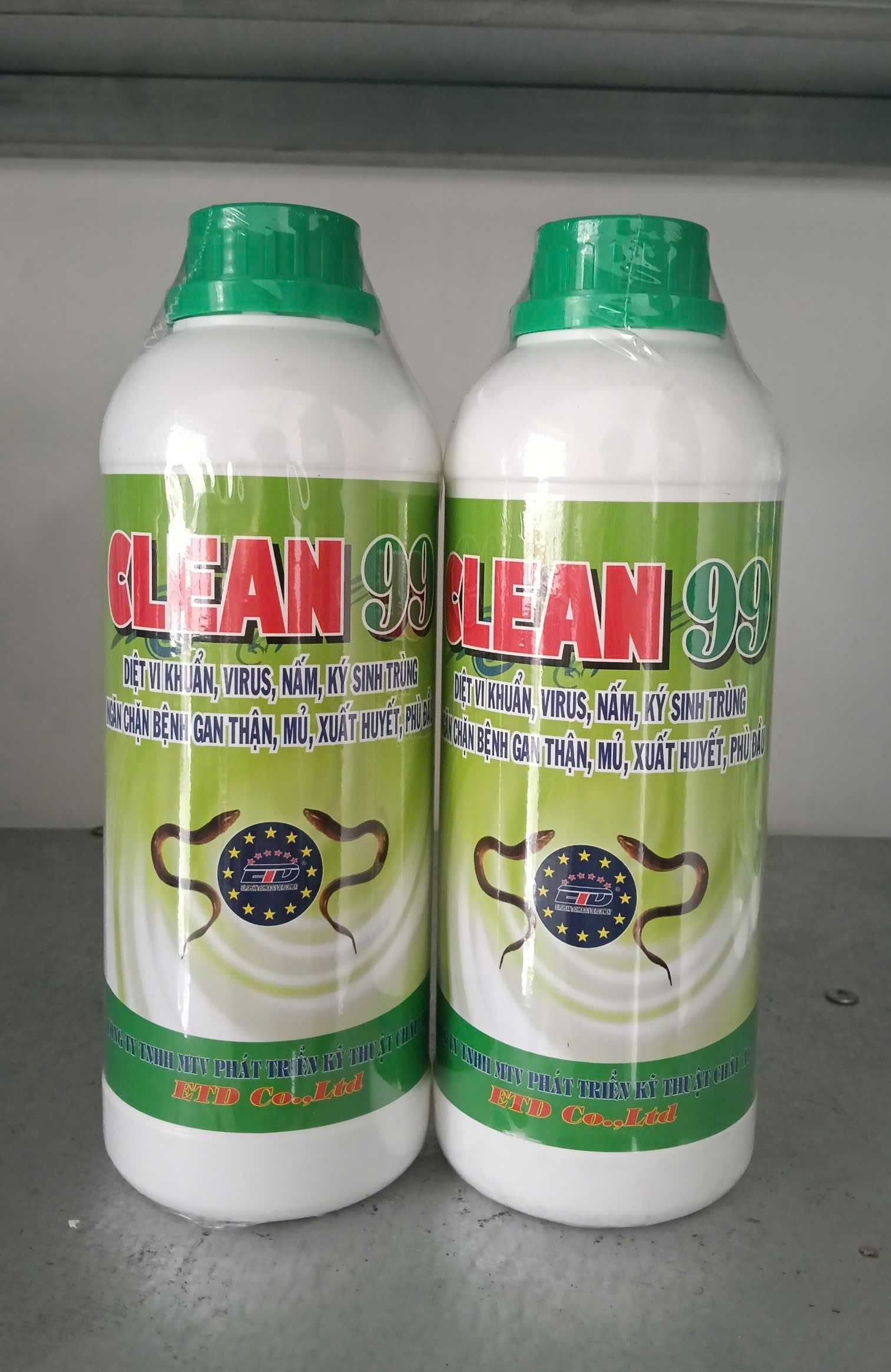 CLEAN 99 thuốc sát khuẩn thủy sản diệt vi khuẩn virus hiệu quả