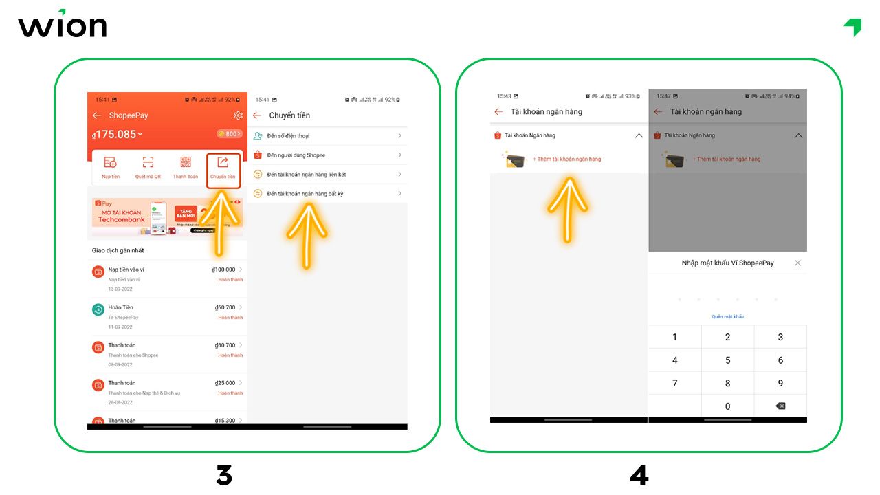 Cách rút tiền từ ShopeePay về tài khoản ngân hàng không liên kết