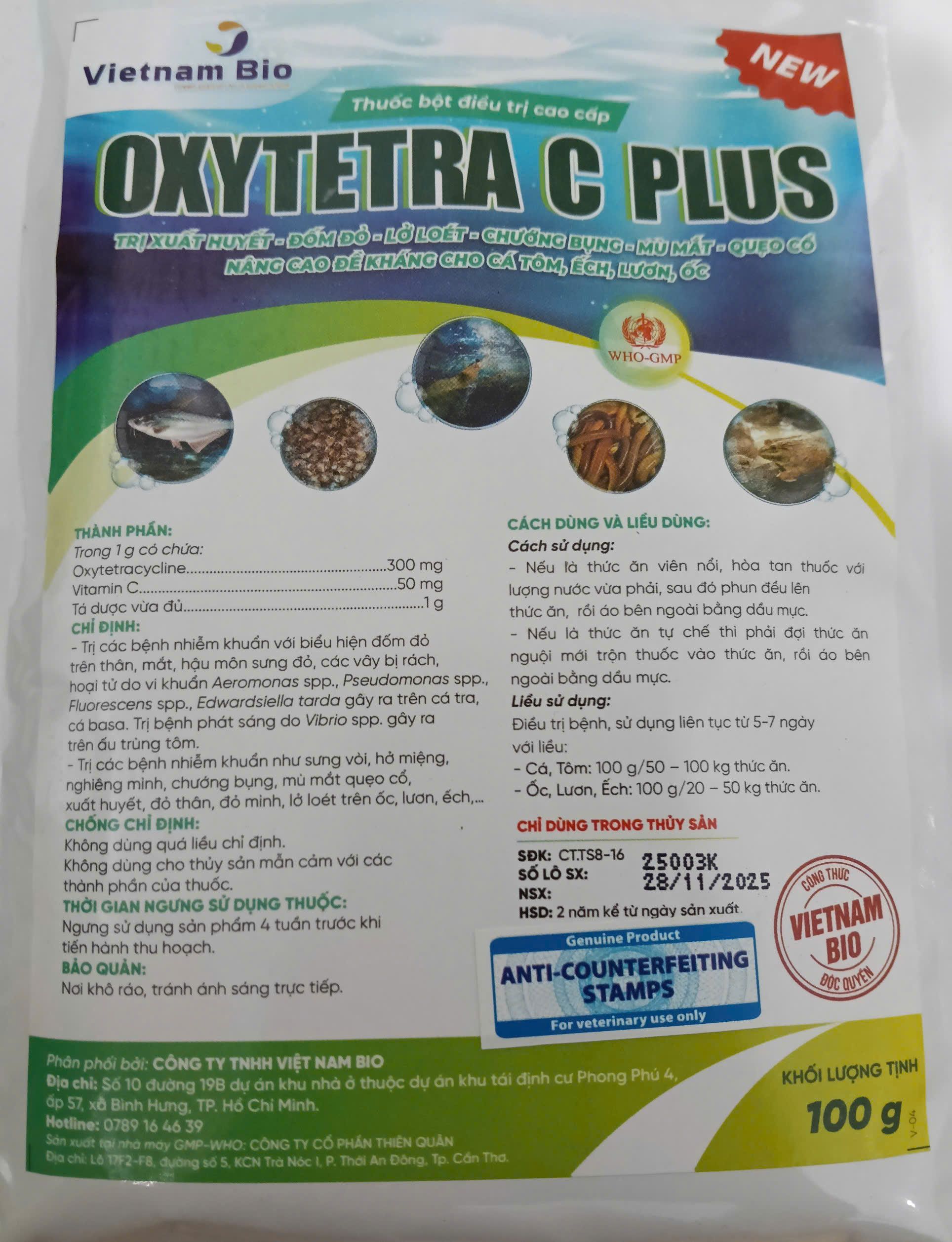 Thành phần và công dụng OXYTETRA C PLUS Vietnam Bio