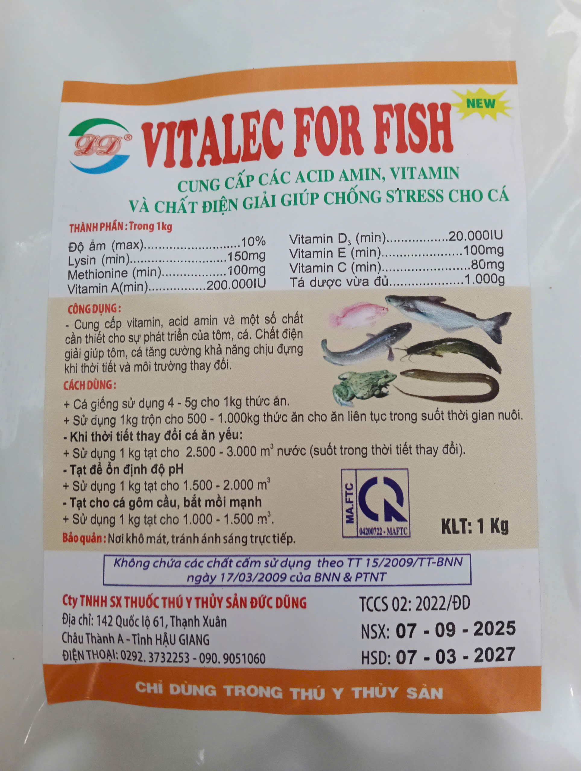 VITALEC FOR FISH thành phần công dụng
