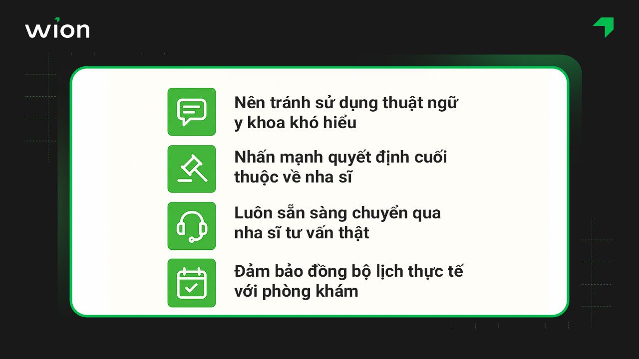 Lưu ý khi xây dựng kịch bản Chatbot nha khoa