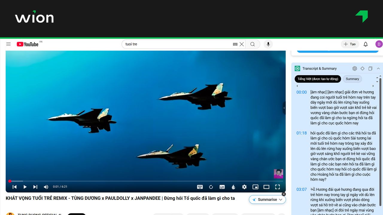 Bước 2 - Tóm tắt Video Youtube bằng tiện ích ChatGPT