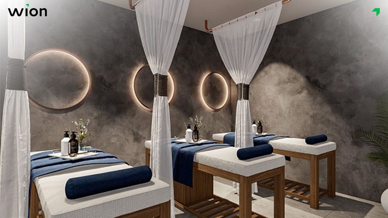 Gam màu xám trắng sang trọng cho spa dưỡng sinh