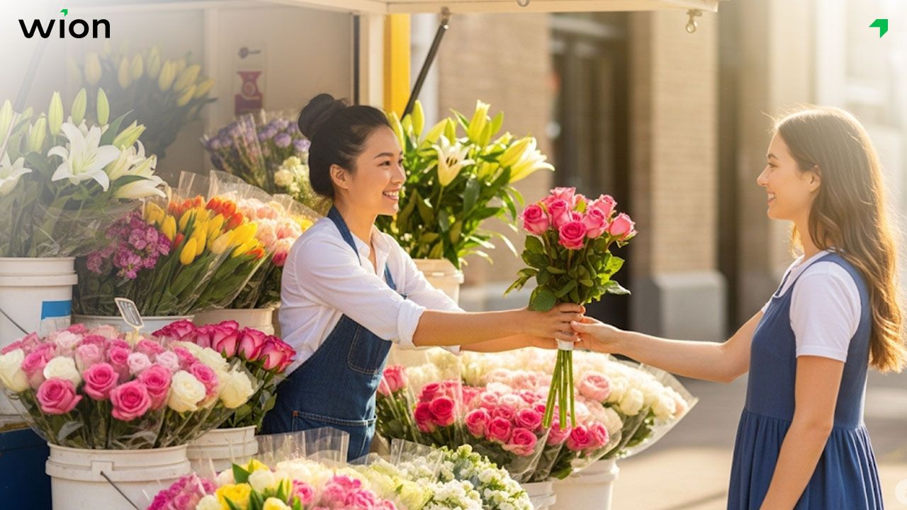 Bán hoa tươi nhỏ lẻ cho khách hàng