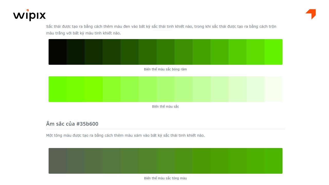 Tìm hiểu các phân loại sắc độ của màu xanh lá