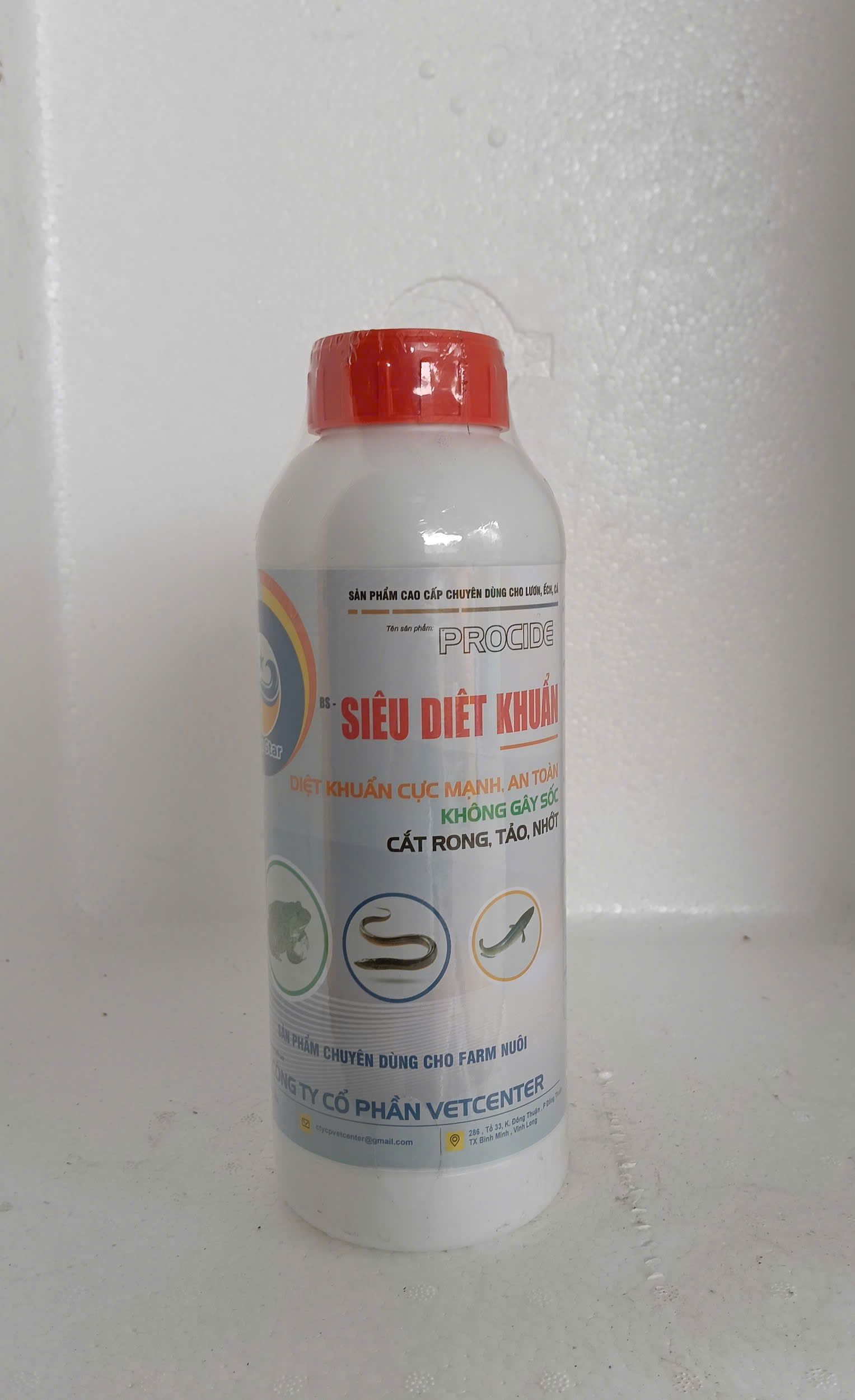 PROCIDE siêu diệt khuẩn thủy sản mặt trước chai 1 lít