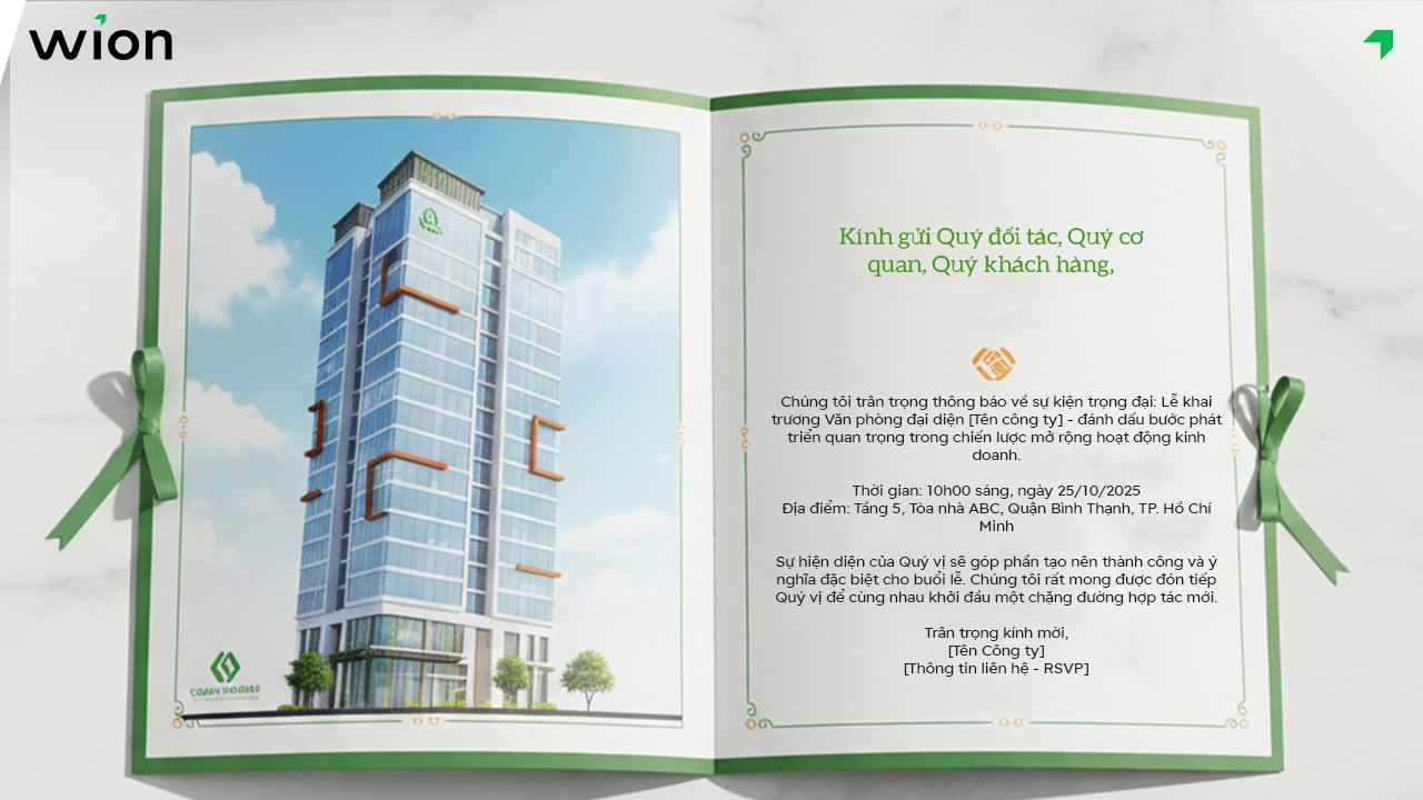 Mẫu thiệp mời khai trương online văn phòng đại diện