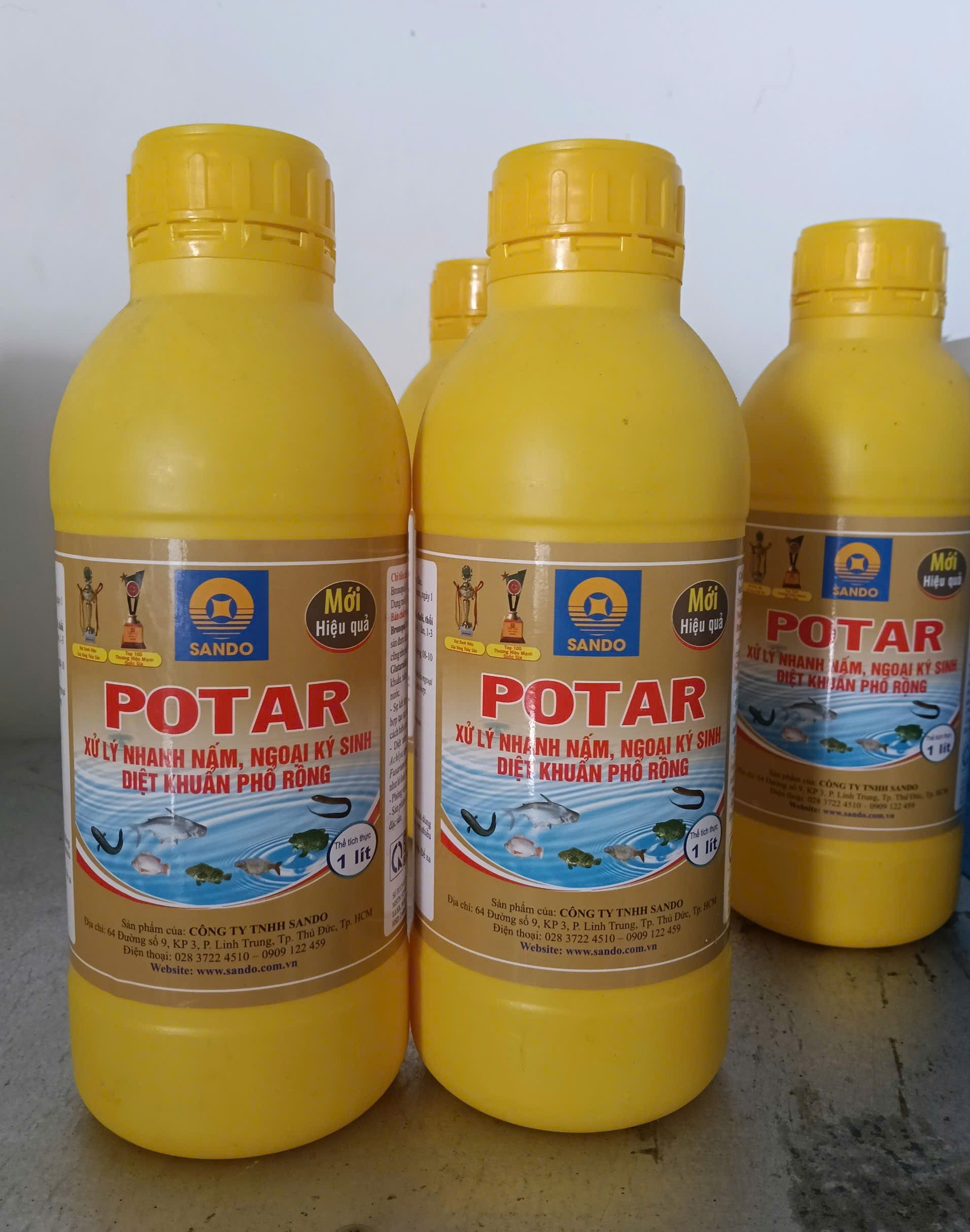 POTAR SANDO xử lý nấm ngoại ký sinh cho cá tôm 1 lít