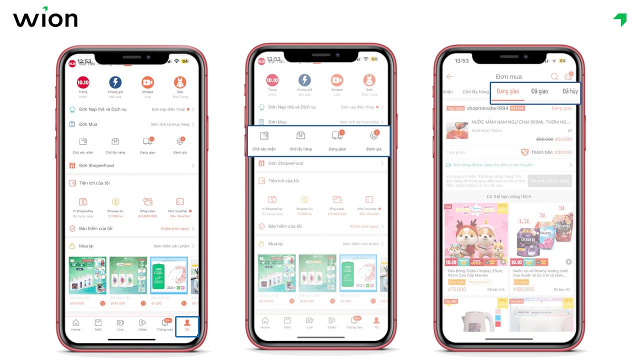 Cách kiểm tra trạng thái giao hàng trên Shopee