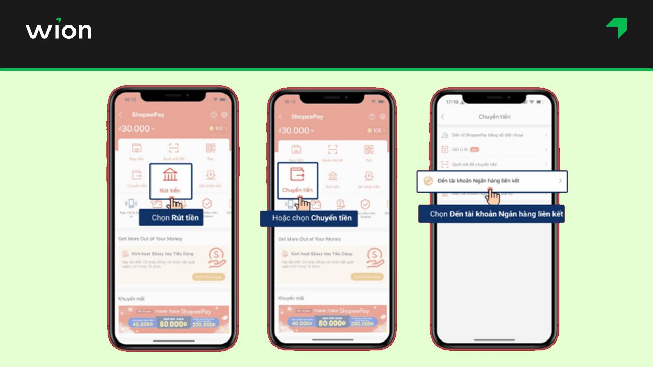 Cách rút tiền ví ShopeePay