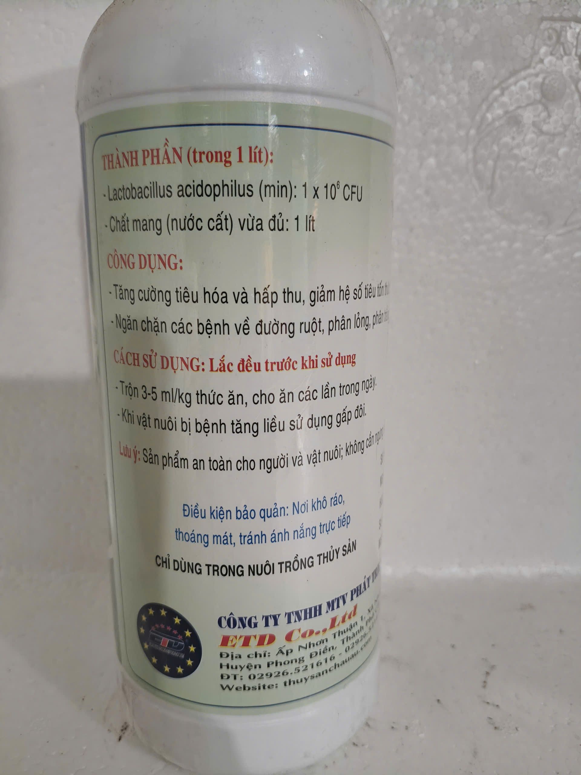 Thành phần và công dụng Lactozyme vi sinh đường ruột thủy sản