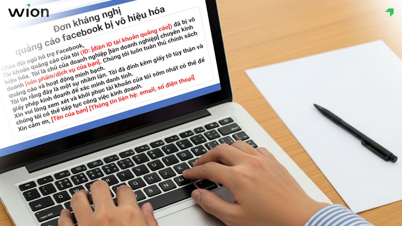Cách viết nội dung kháng nghị tài khoản quảng cáo bị vô hiệu hóa thuyết phục