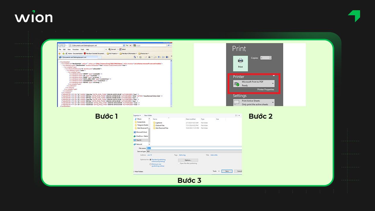 Chuyển từ file XML sang PDF bằng Microsoft Print