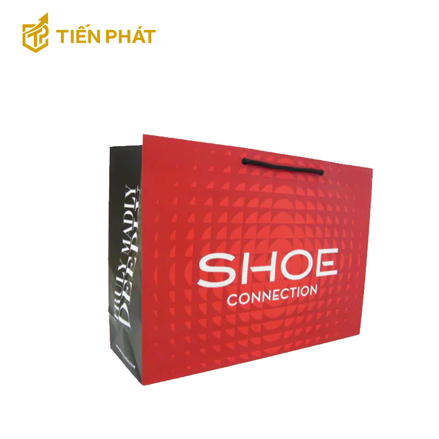 tui-giay-dung-giay-mau-do-va-den-in-chu-shoes-connection