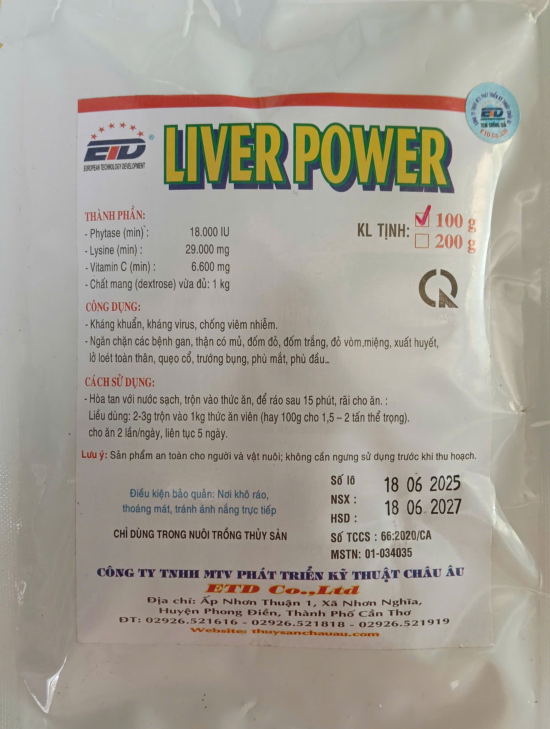 Thuốc thủy sản Liver Power phòng bệnh gan thận mủ