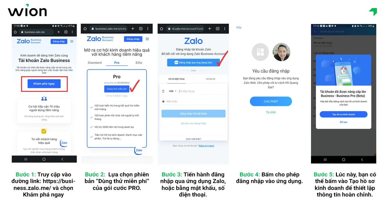 Cách đăng ký tài khoản Business Zalo trên điện thoại (Android và iOS)