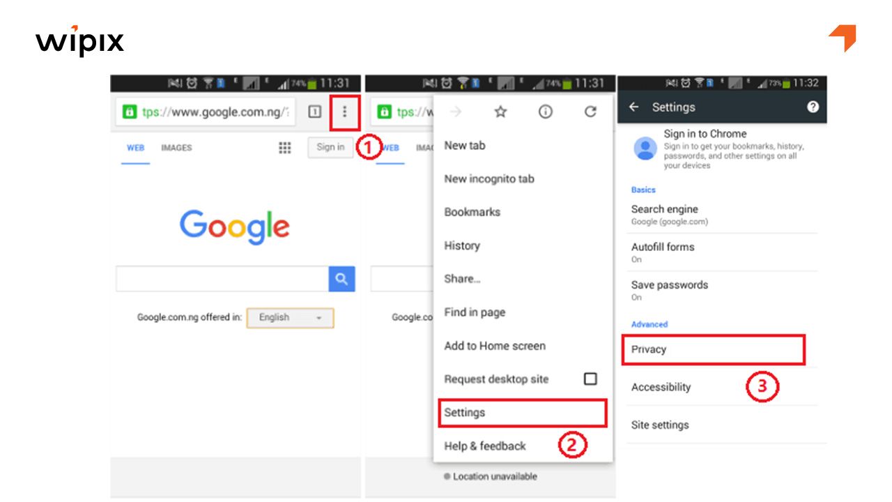 Xóa cache cho một trang web cụ thể
