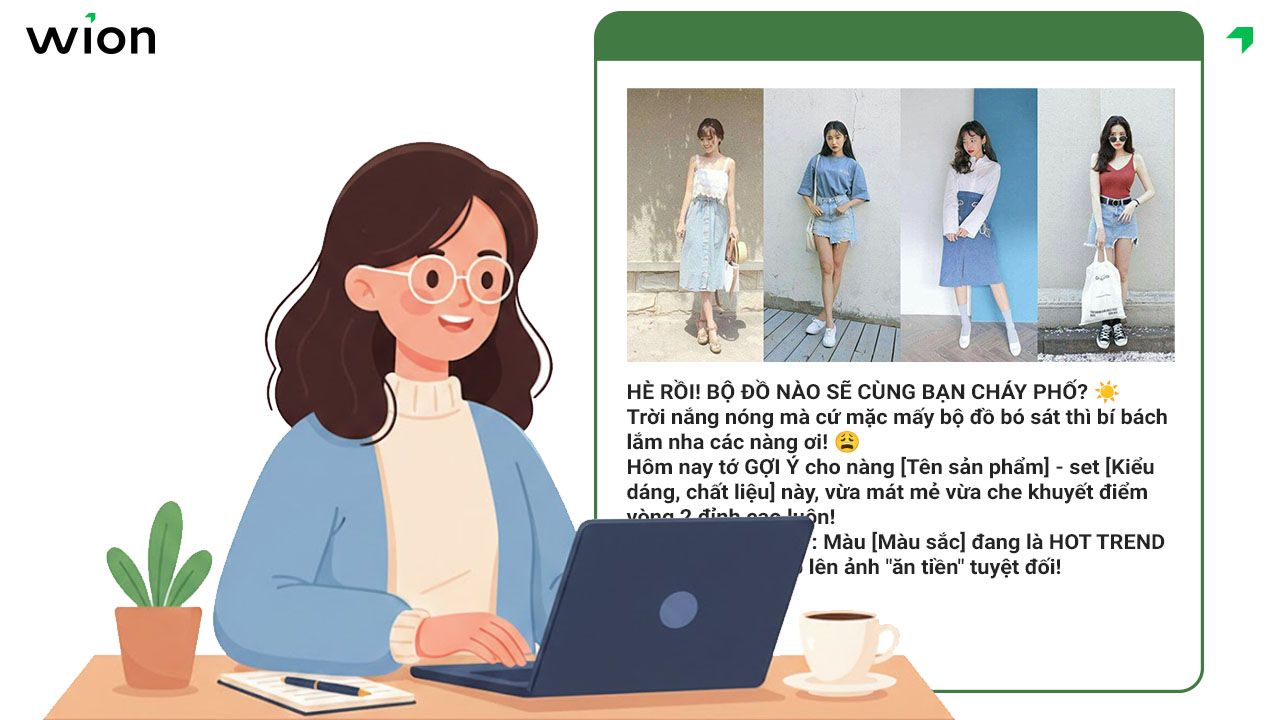 Mẫu content bán thời trang, phụ kiện