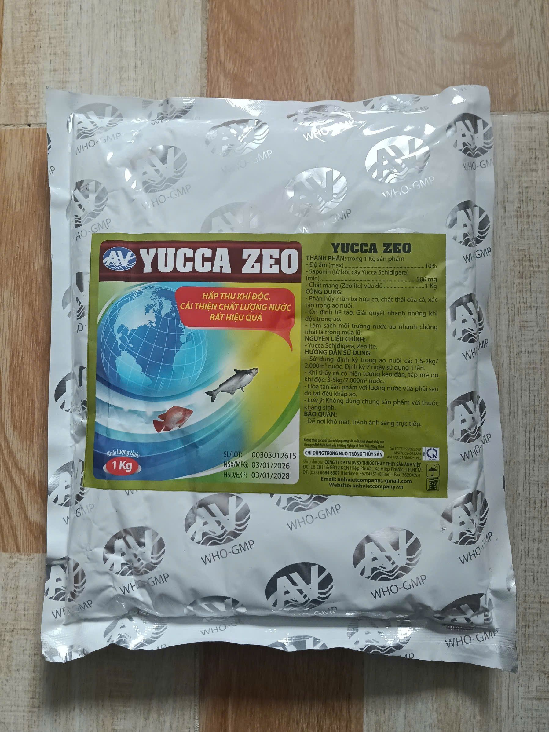 Yucca Zeo 1kg xử lý nước ao nuôi thủy sản hiệu quả