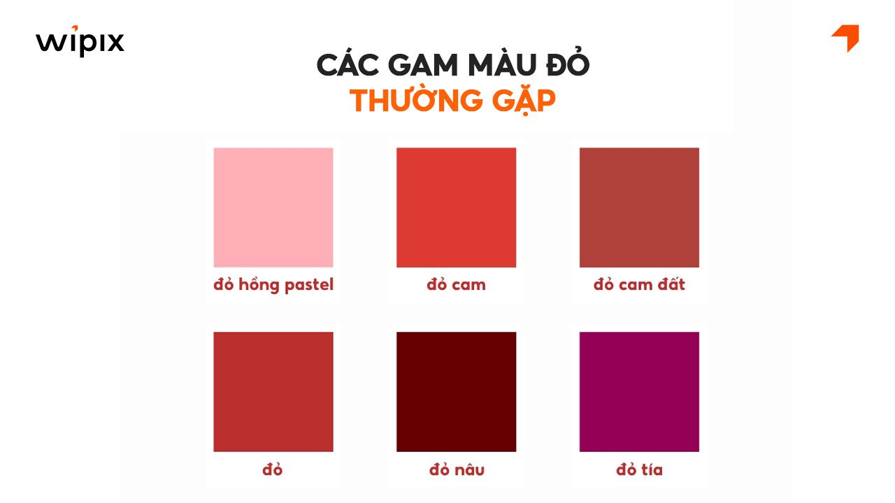 Các sắc độ màu đỏ và phong cách ứng dụng