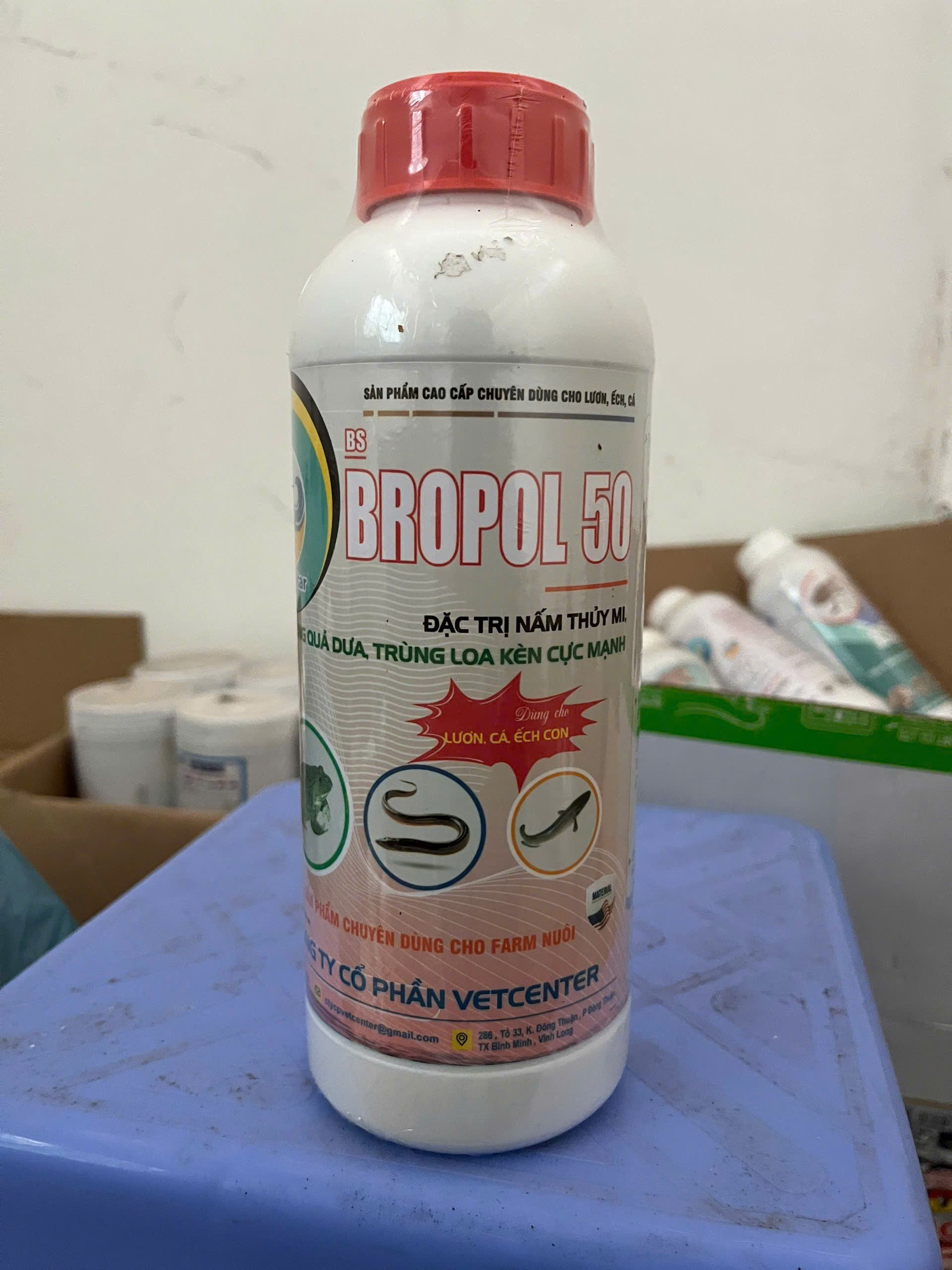 Bropol 50 đặc trị nấm thủy mi cho cá lươn ếch hiệu quả cao