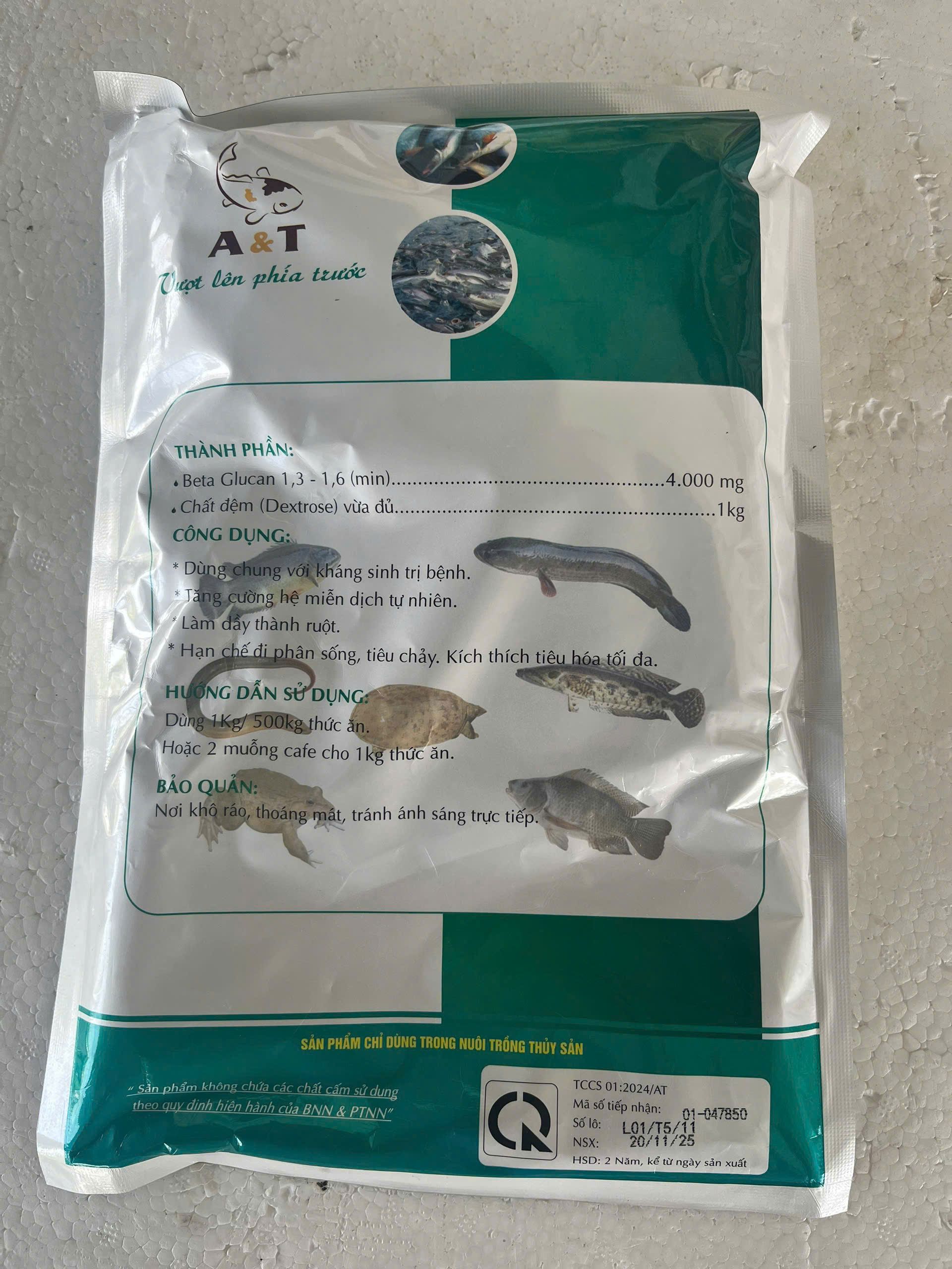 A&T Loca tăng miễn dịch đường ruột cá tôm lươn 1kg mặt sau